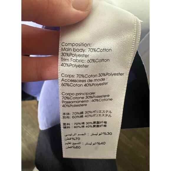 3.1 PHILLIP LIM Purple A-Line Sleeveless V-Neck Poplin Belted Midi Dress Size 4 - Picture 14 of 14